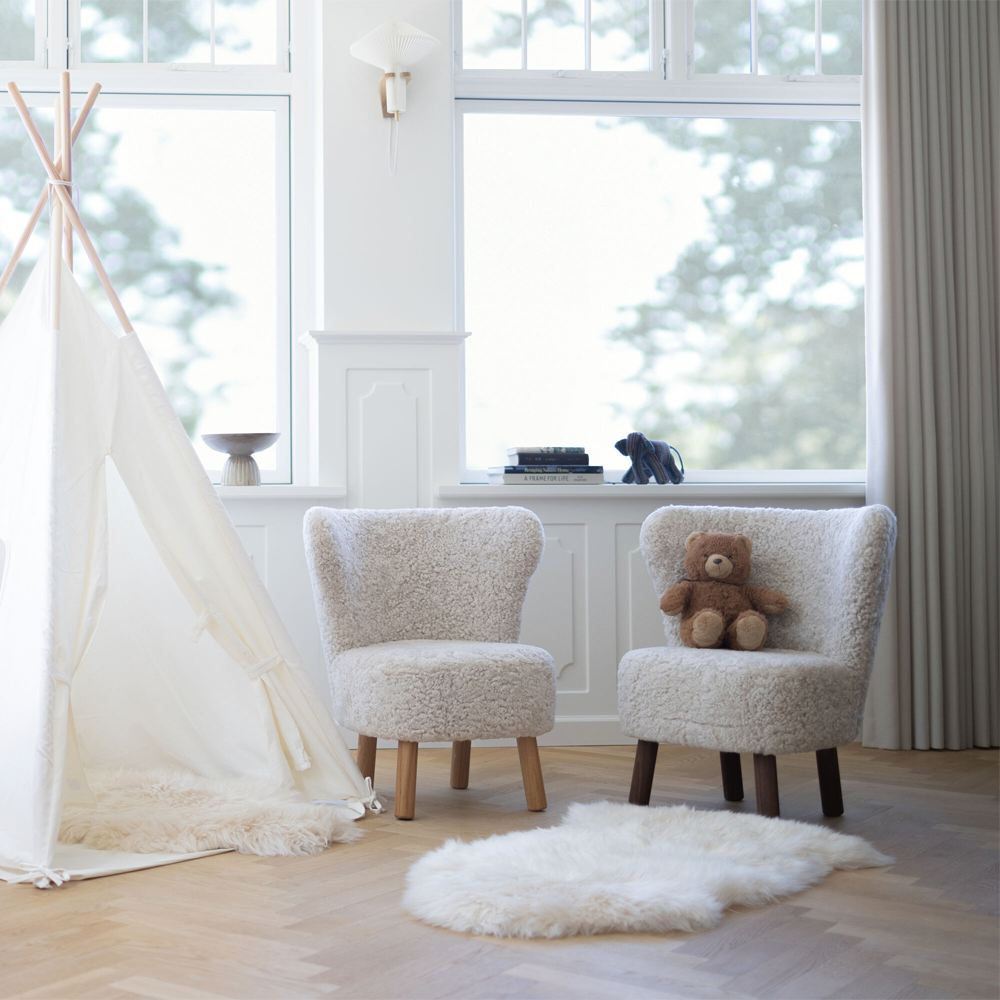 Emma Mini Loungesessel | Kurzhaar | Design Möbel Anthrazit