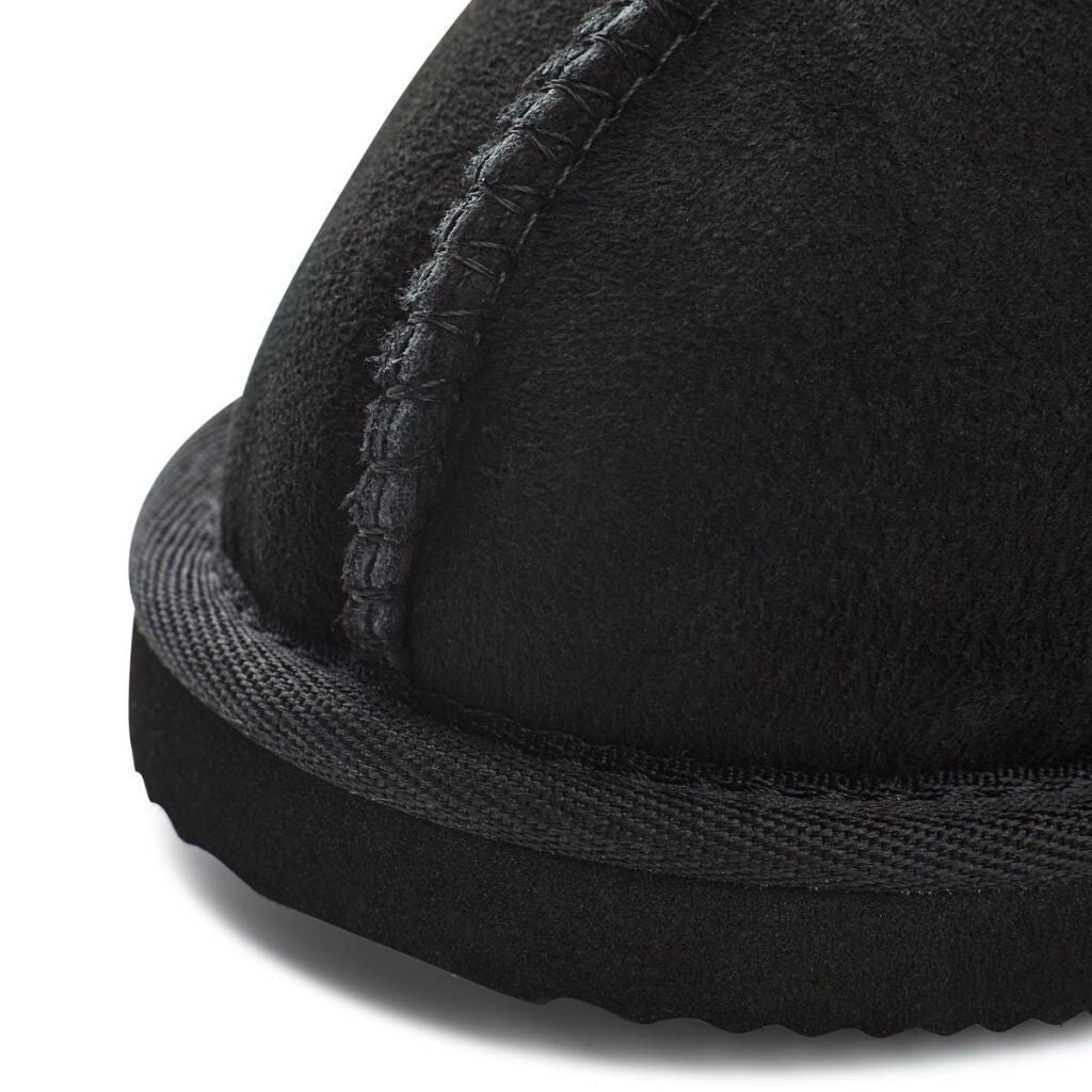 Hausschuhe | Lammfell, Wildleder Schwarz