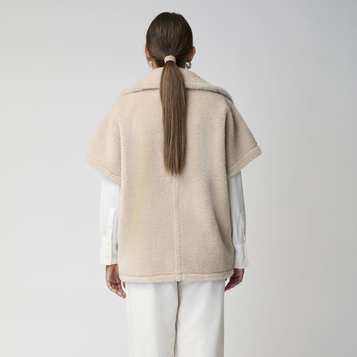 Antonella Poncho | Lammwolle Beige