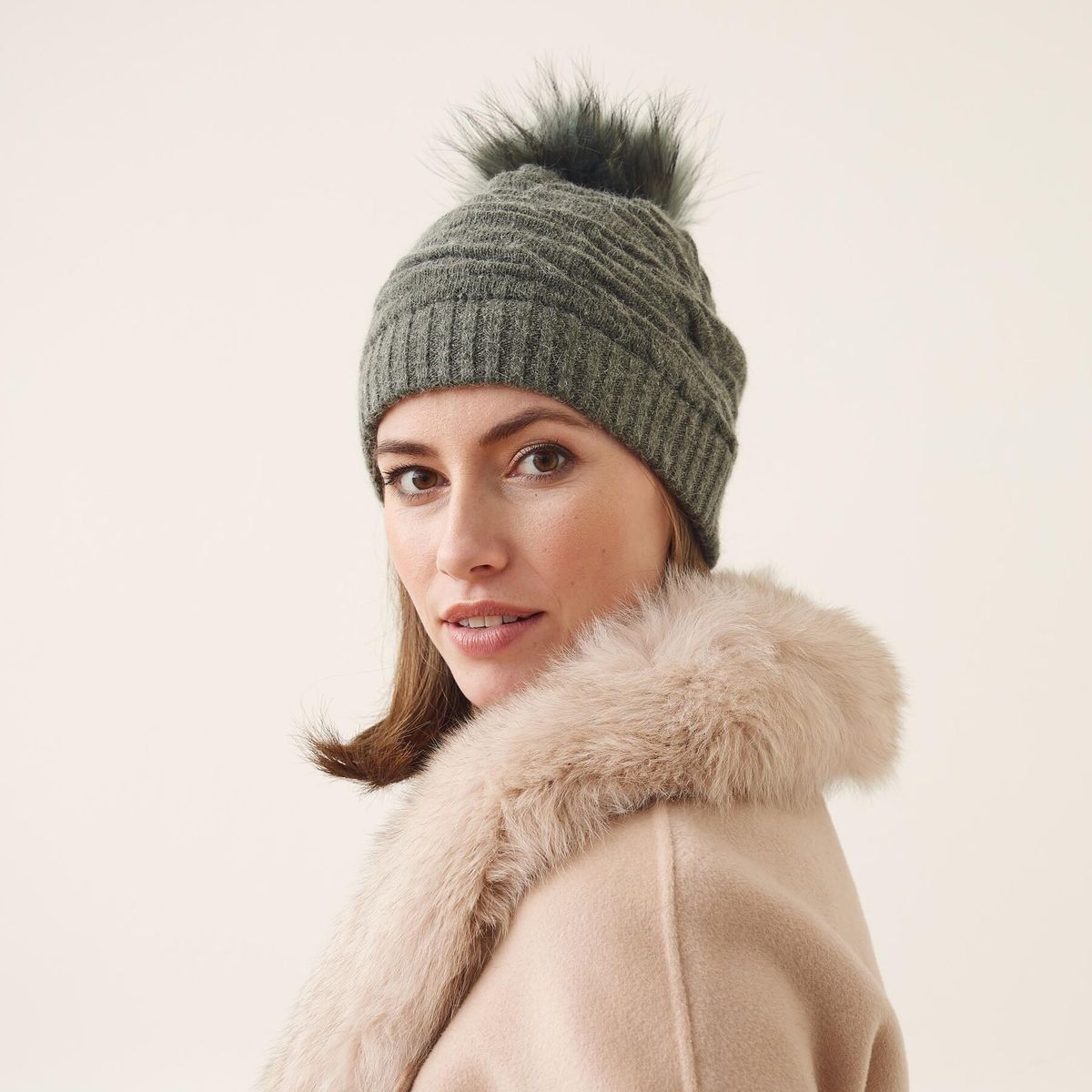 Sidse Beanie | Wolle, Waschbär Schwarz/Schwarz