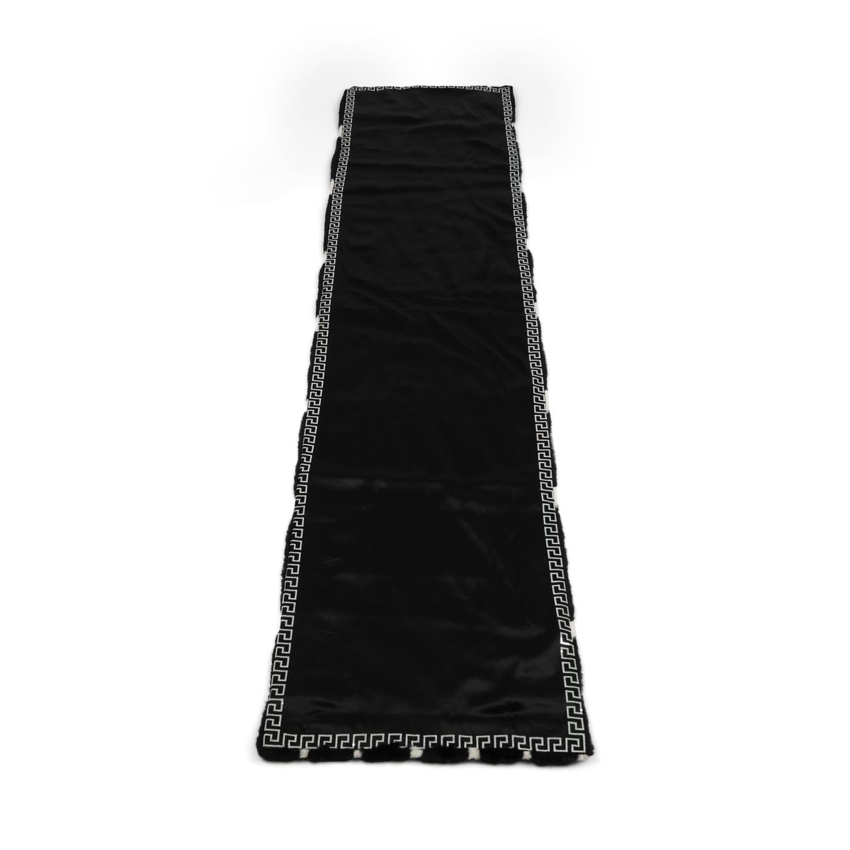 Nerzdecke | Kaschmirrückseite | Schwarz/Weiß | 50x200 cm Schwarz/Weiß