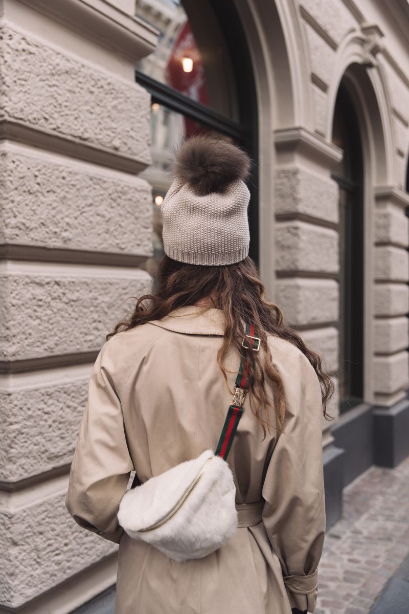 Stella Beanie | Wolle, Waschbär Beige/Mocca