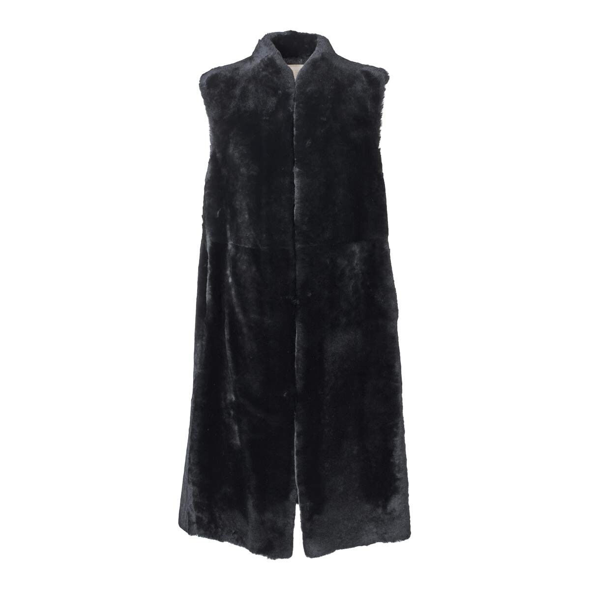 Carmen Weste | Shearling Blau/Grau