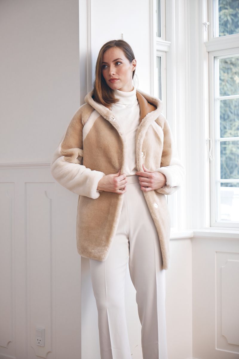 Leah Jacke | Doubleface Beige/Brun