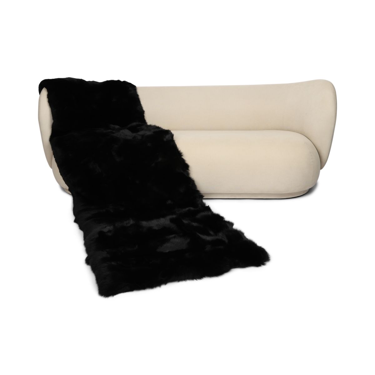 Premium Fuchsdecke | Norwegen | Kaschmirrückseite | Schwarz | 80x220 cm