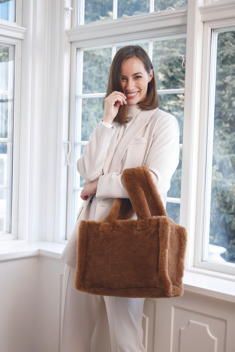 Mini Glory Shopper | Lammwolle Teddybraun