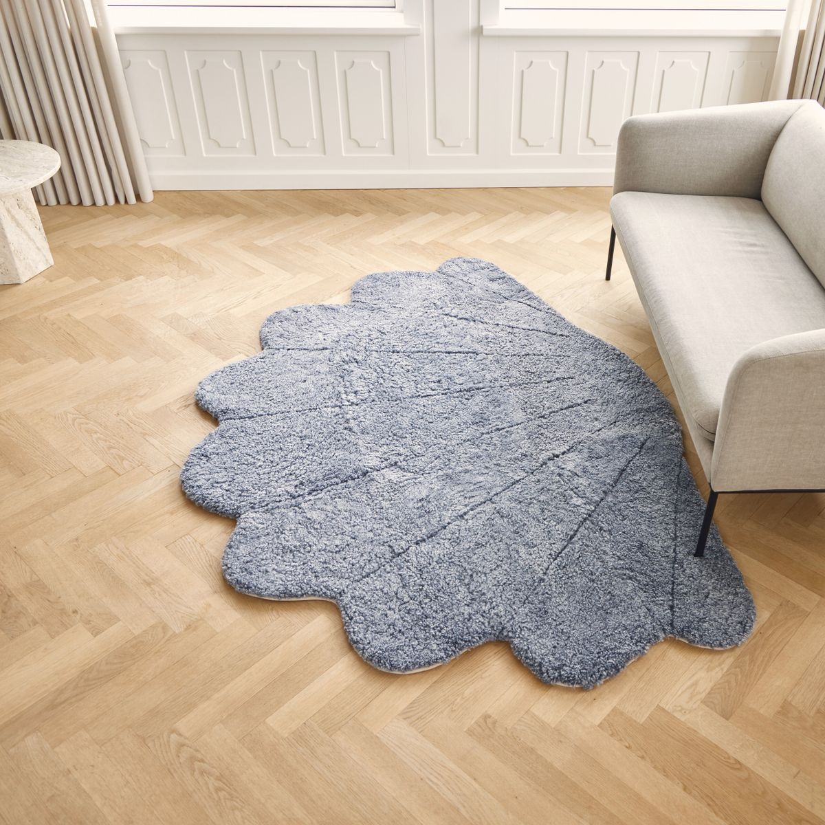 Shell Lammfell Designerteppich | Kurzhaar | Neuseeland | 210x150 cm Anthrazit