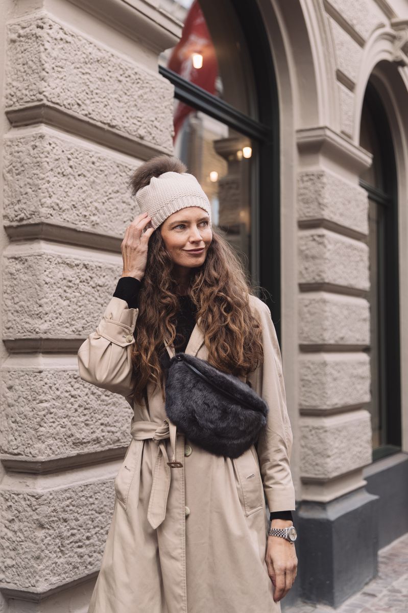 Stella Beanie | Wolle, Waschbär Beige/Mocca