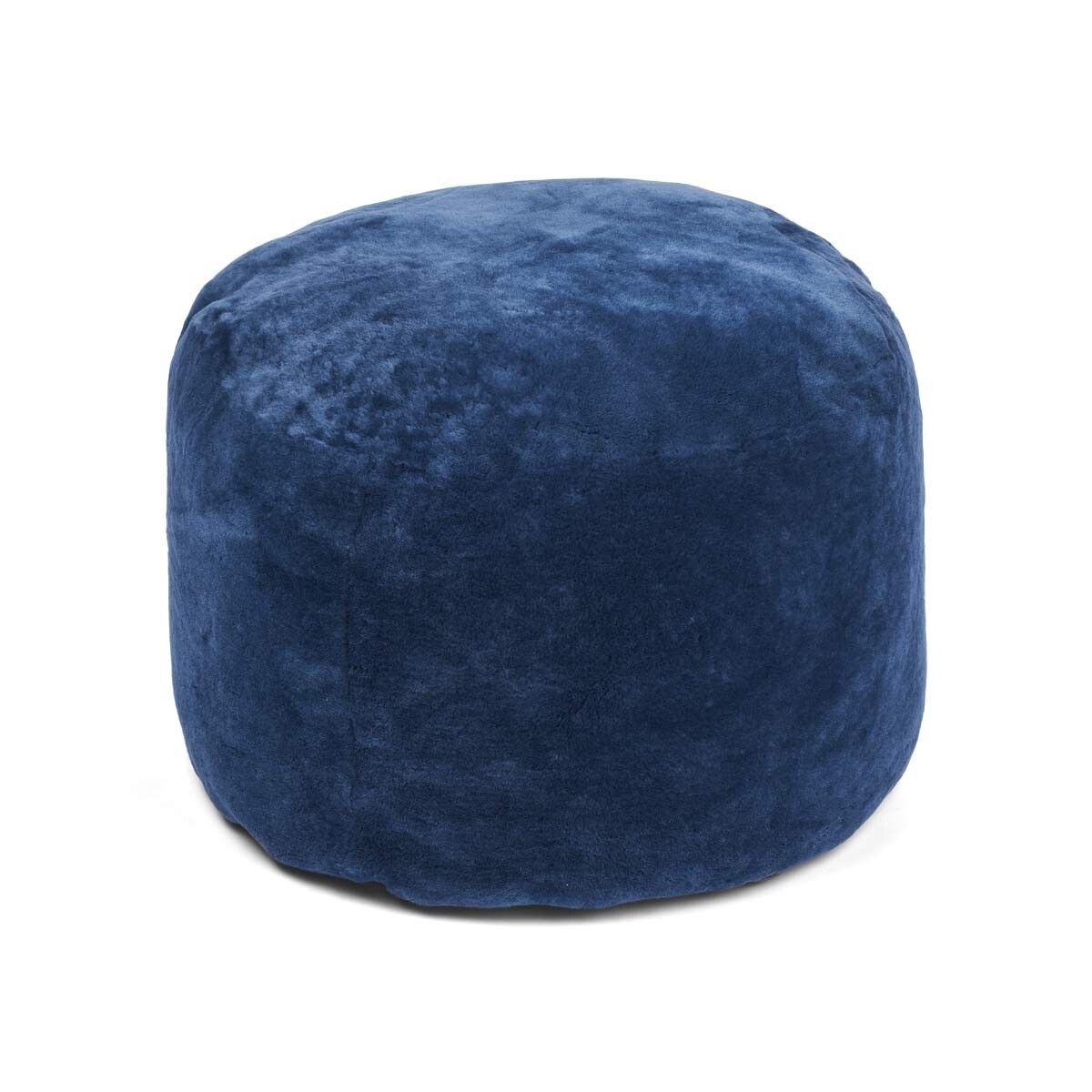 Lammfellpouf | Neuseeland | Mokassin Marineblau (Dunkel)