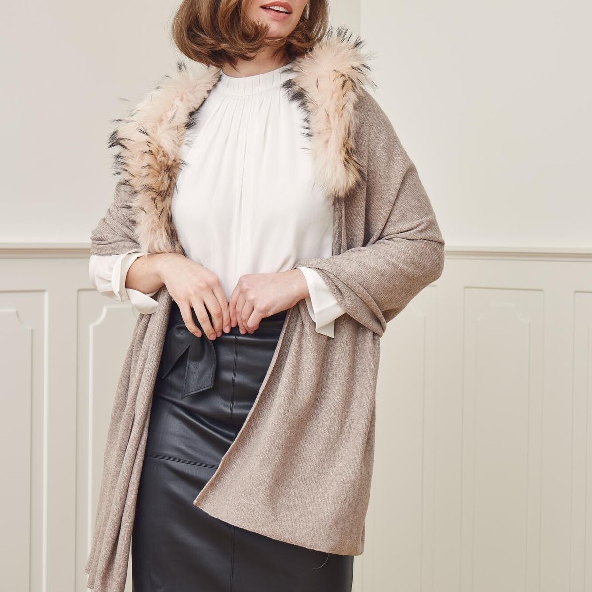 Silvia Schal | Wolle, Waschbär Schwarz/Schwarz