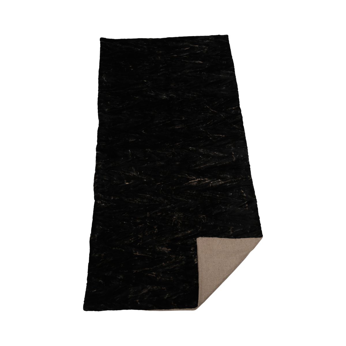 Nerzdecke | Kaschmirrückseite | Schwarz | 105x205 cm