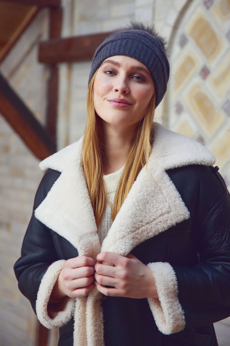 Sidse Beanie | Wolle, Waschbär Mitternachtsblau/Mitternachtsblau