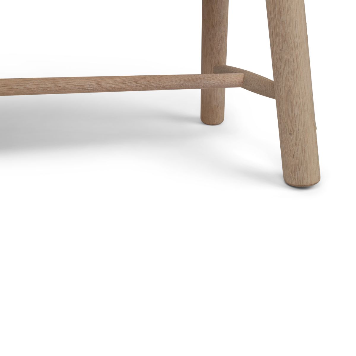 Eichenholzbank mit Kuhfell Braun/Weiß