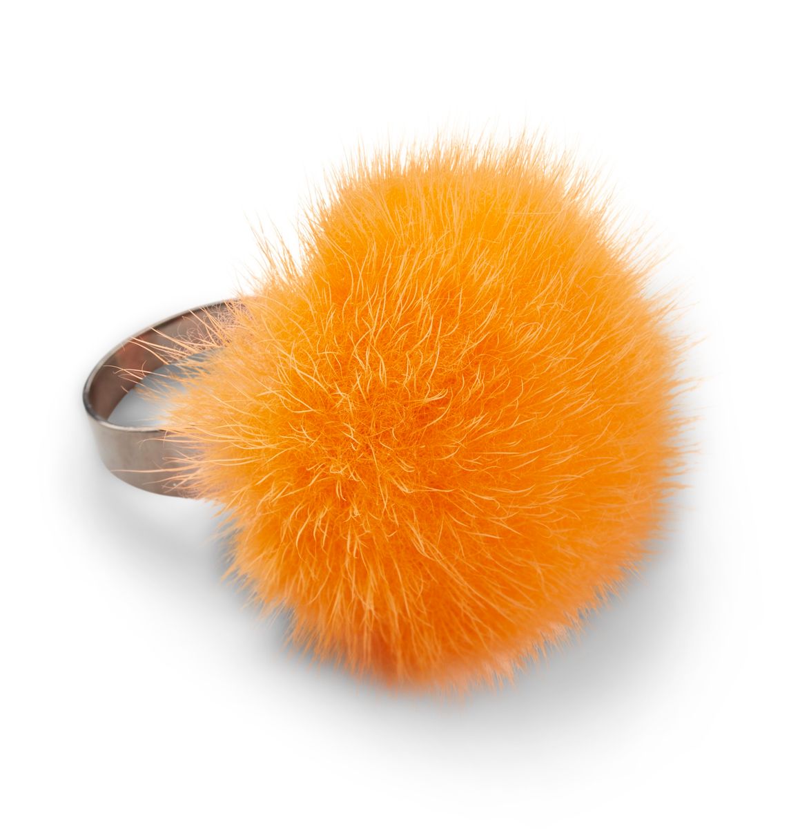 Ring m. Pompon | Nerz Orange