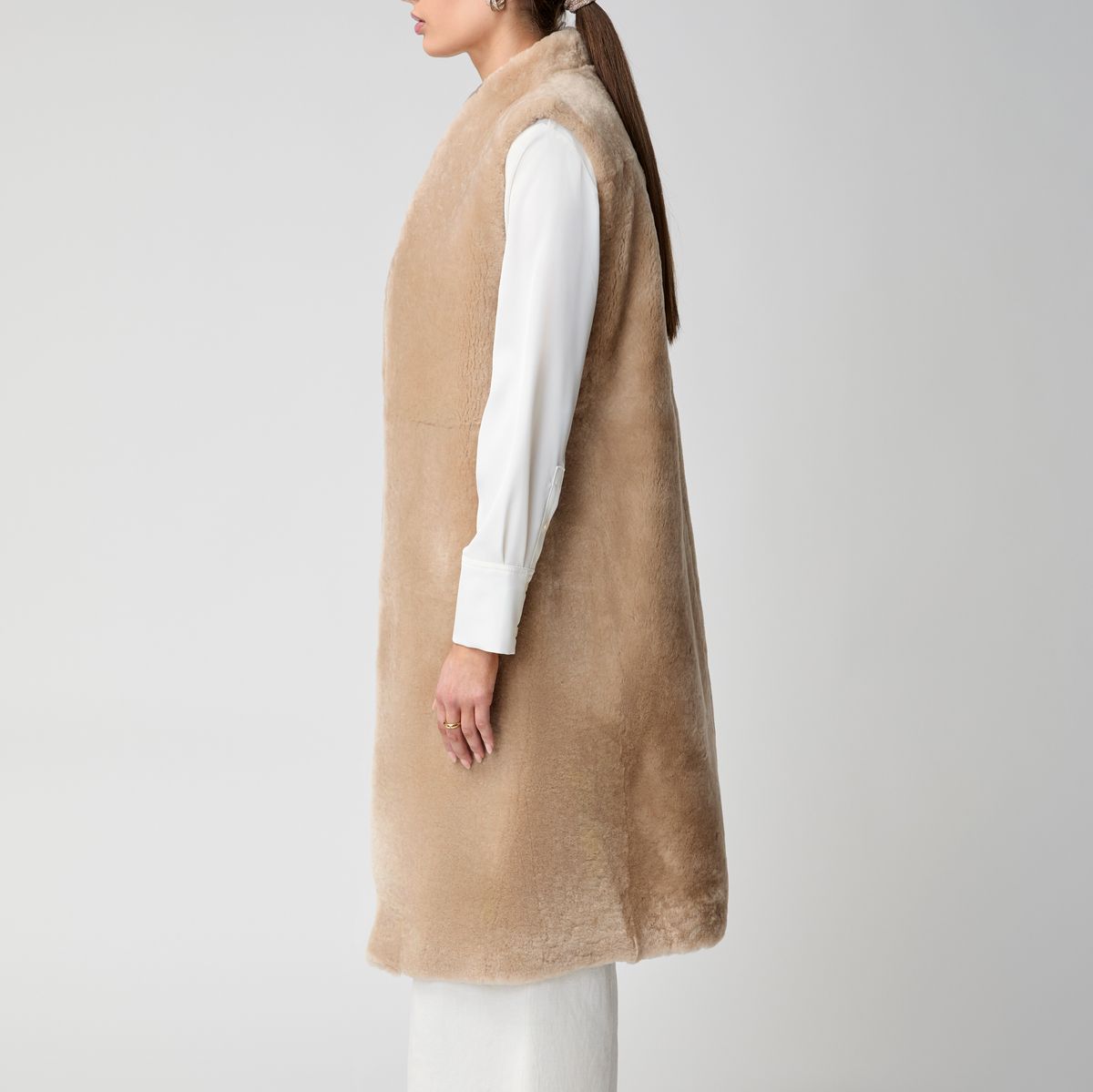 Carmen Weste | Shearling Schwarz