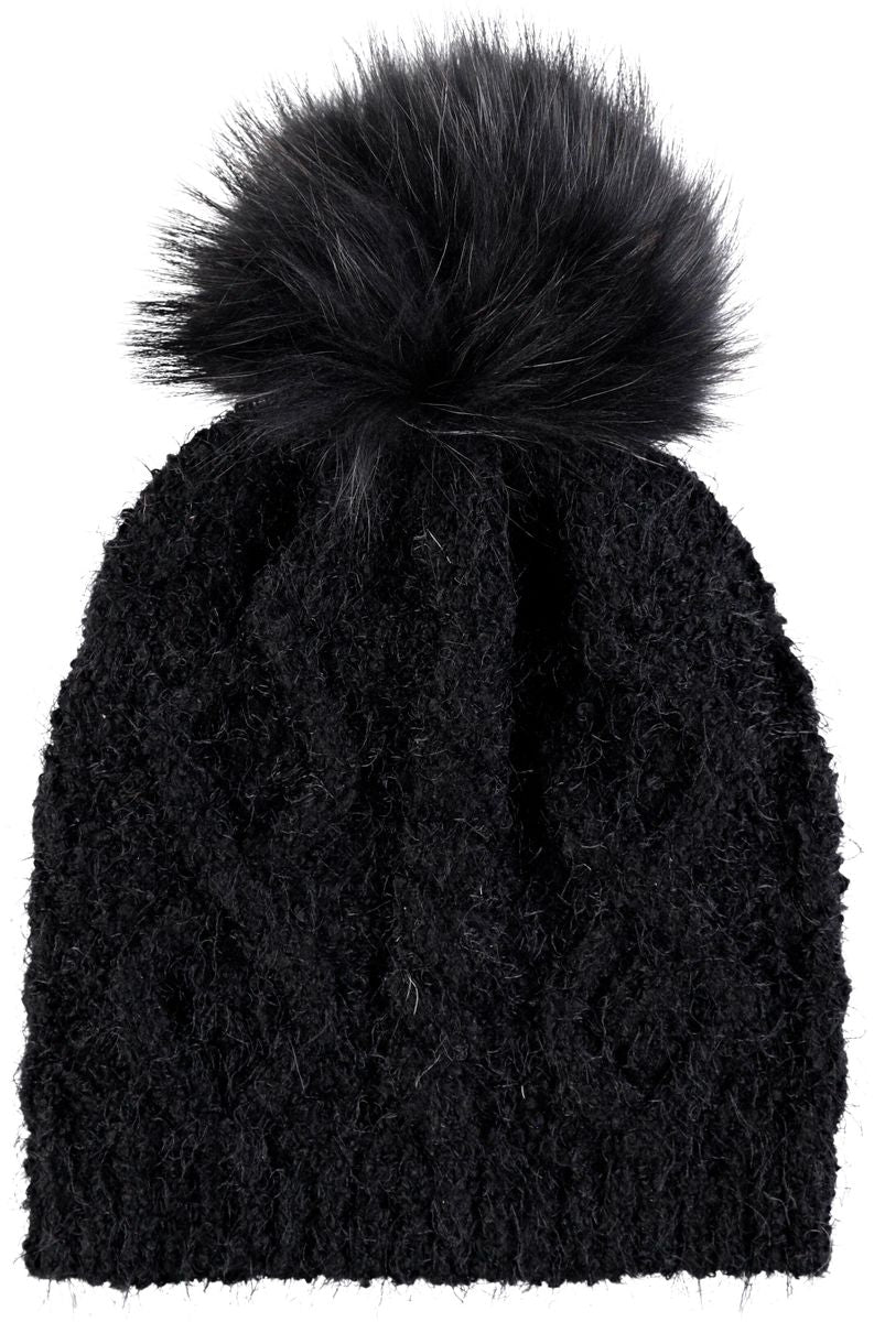 Ofine Beanie | Wolle, Waschbär Schwarz/Schwarz