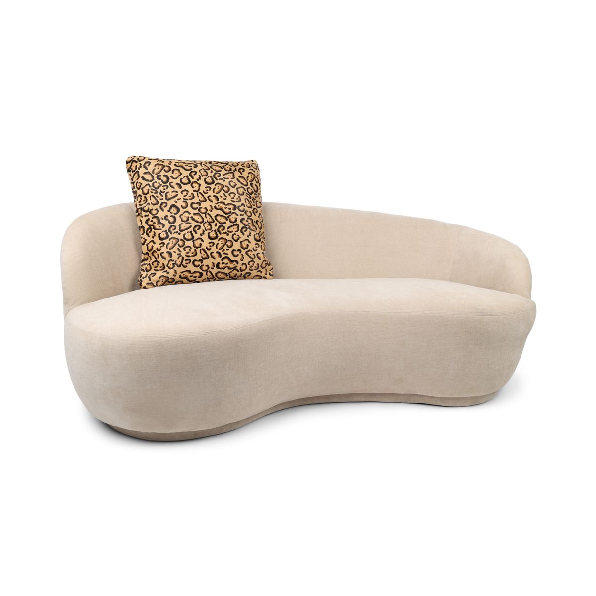 Kuhfellkissen | Doppelseitig Sand/Braun Leopardenmuster