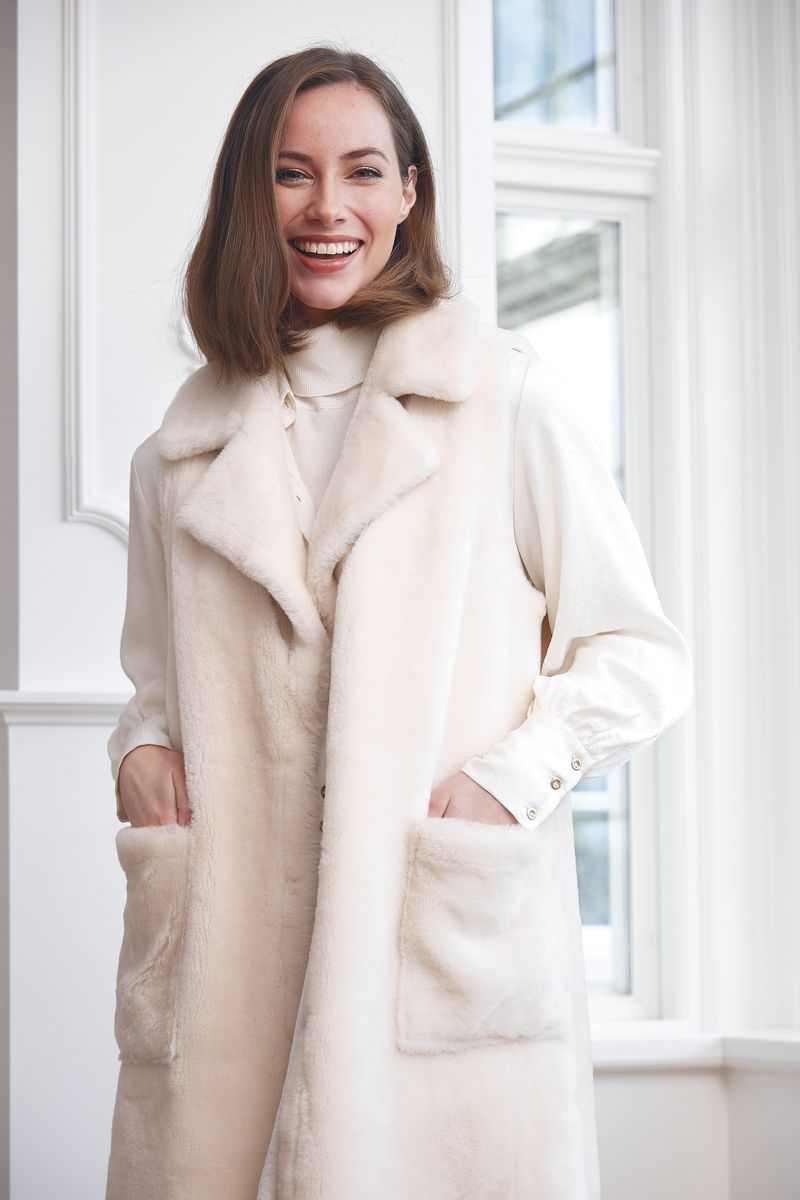 Raelynn Weste | Shearling Beige