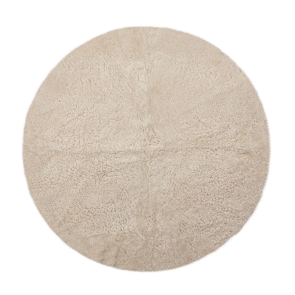 Lammfell Designerteppich | Langhaar | Neuseeland | D140 cm Beige