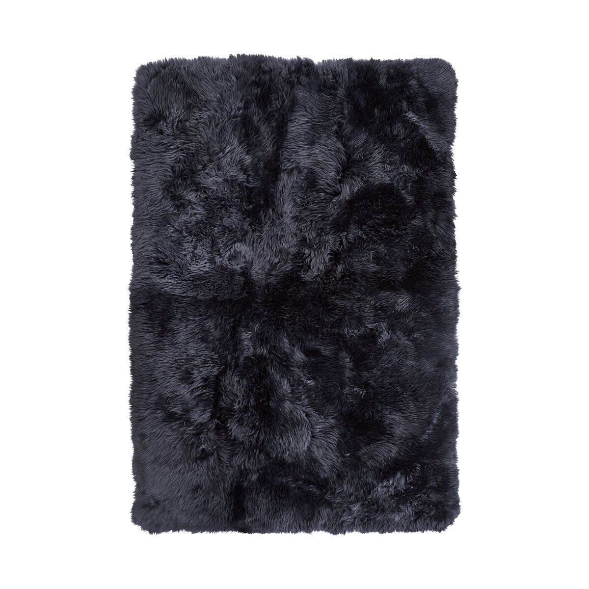 Lammfell Designerteppich | Langhaar | Neuseeland Marineblau
