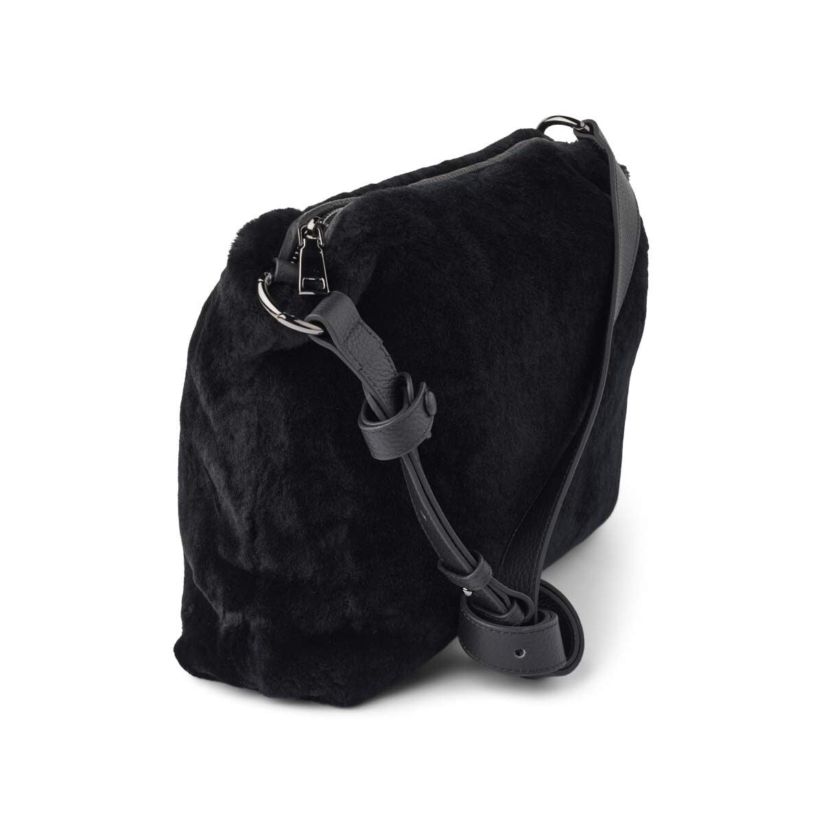 Olivia Maxi Tasche | Lammwolle Schwarz