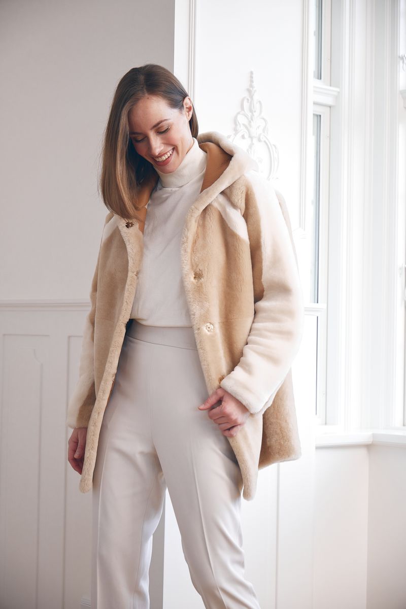 Leah Jacke | Doubleface Beige/Brun