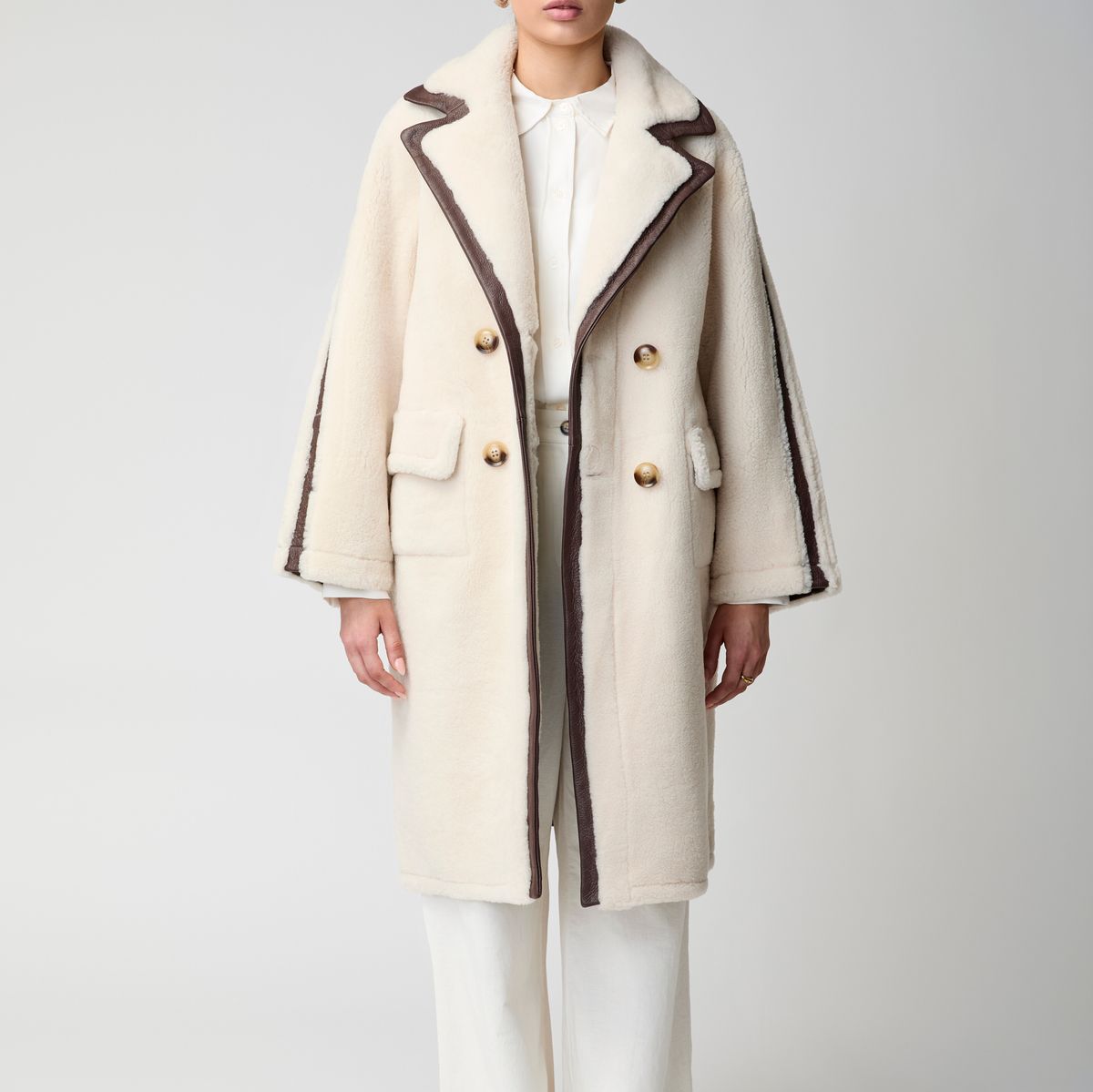 Jill Mantel | Shearling Beige