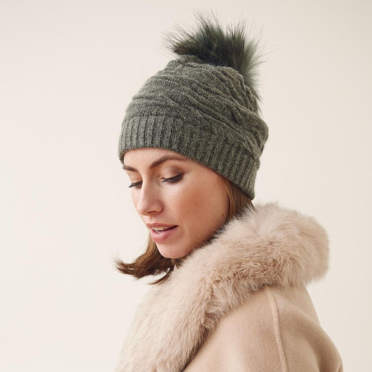 Sidse Beanie | Wolle, Waschbär Schwarz/Schwarz