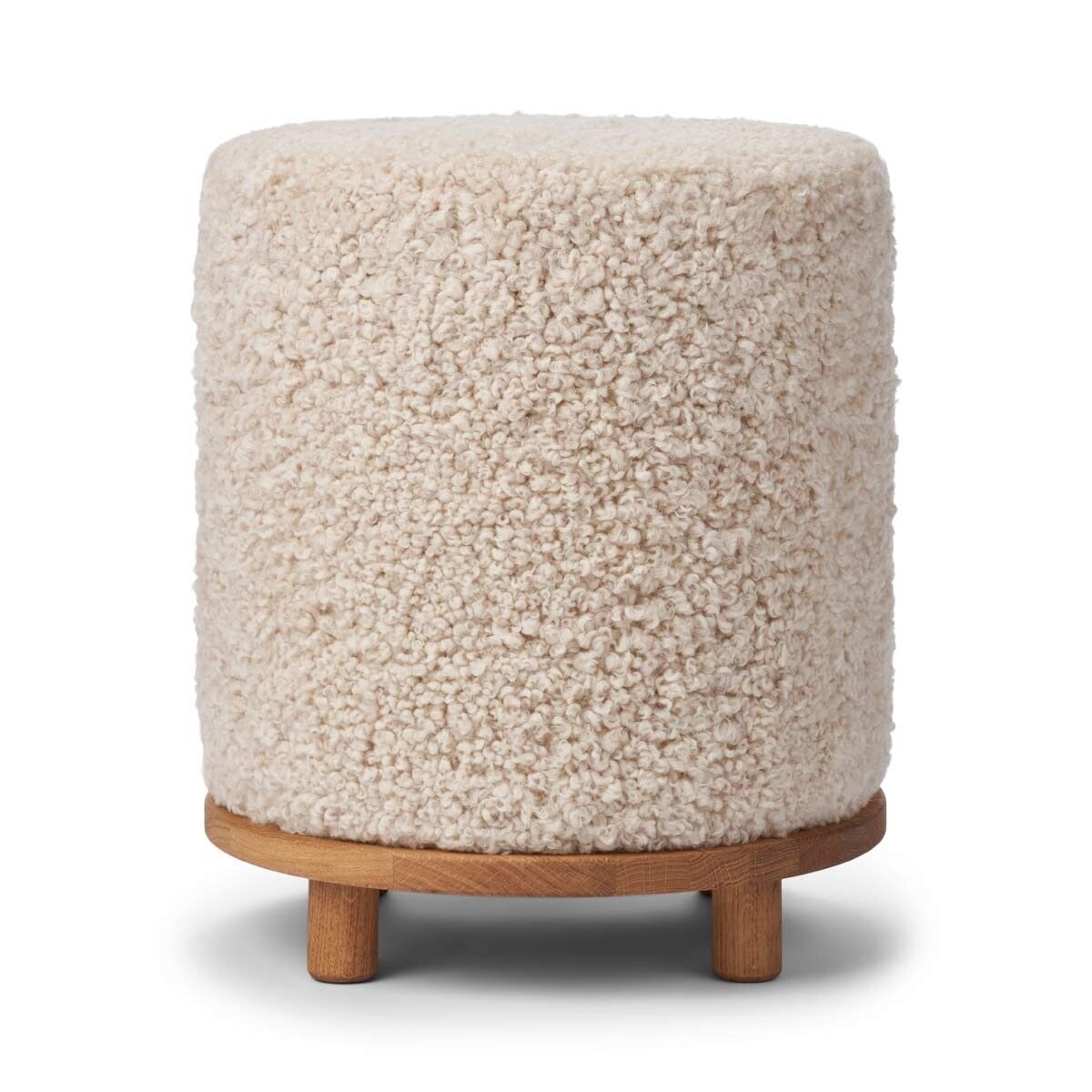 Simon Pouf | Kurzhaar | Neuseeland | D45x55 cm Beige