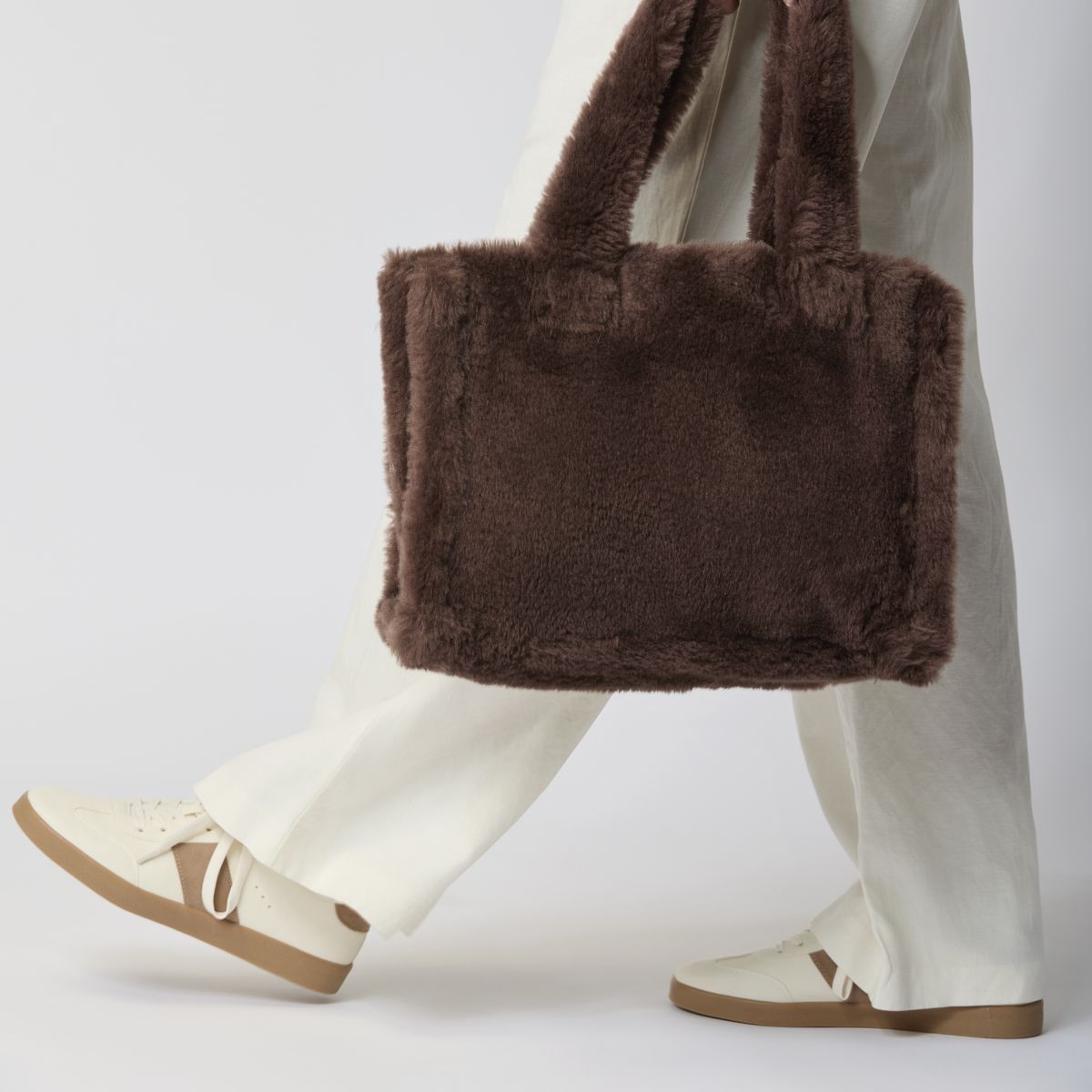 Mini Glory Shopper | Lammwolle Lederbraun