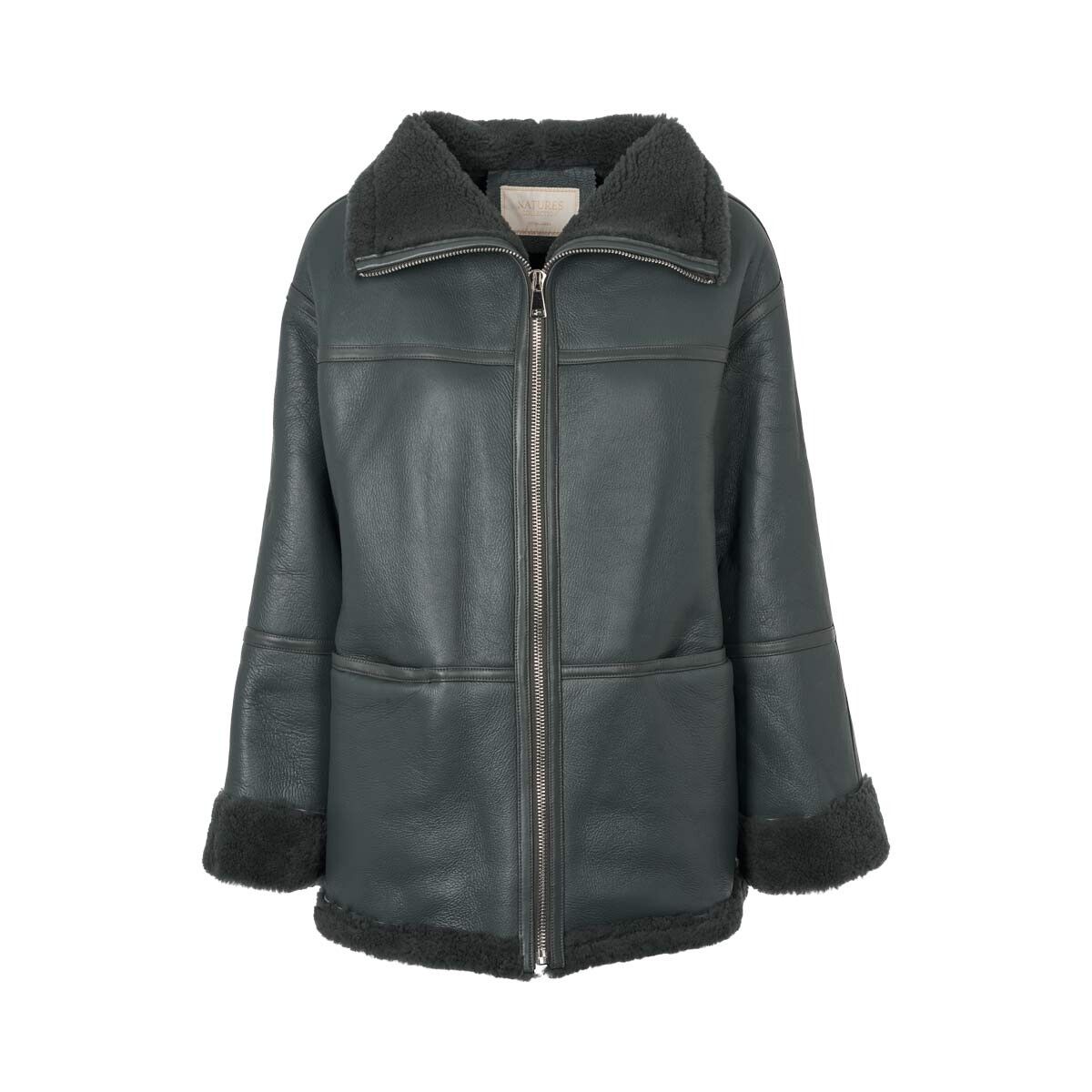 Karina Jacke | Shearling Blau/Grau