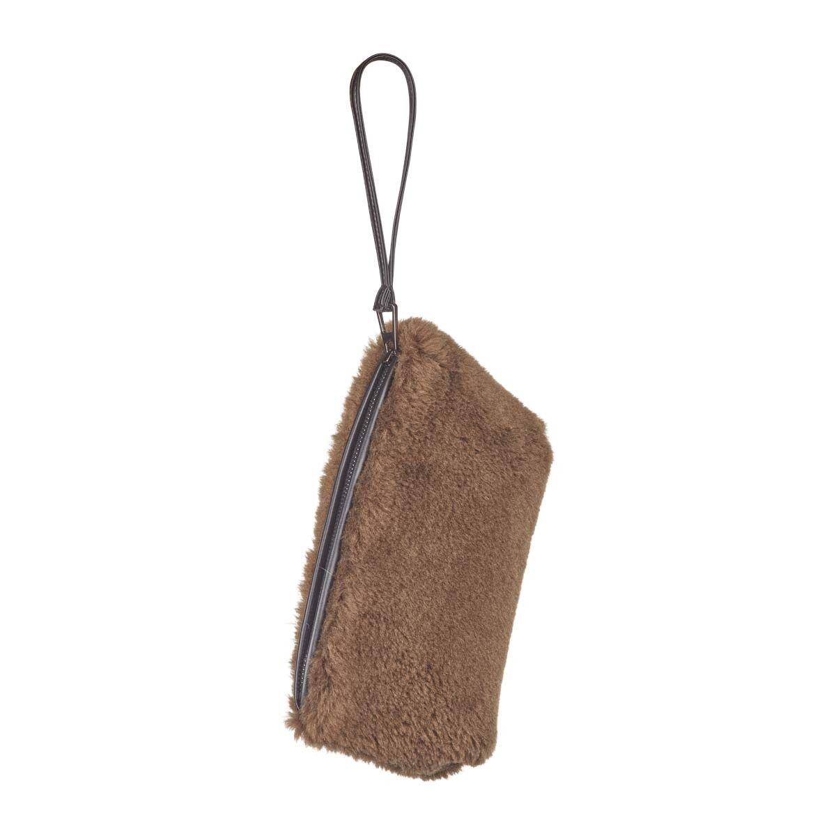 Nelly Clutch | Lammfell Khaki