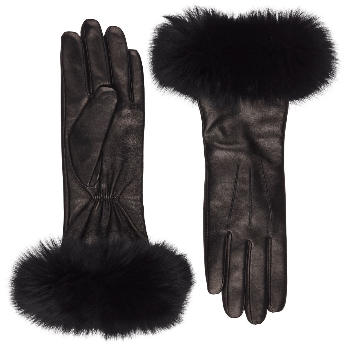 Pixie Handschuhe | Lammfell, Fuchs Schwarz