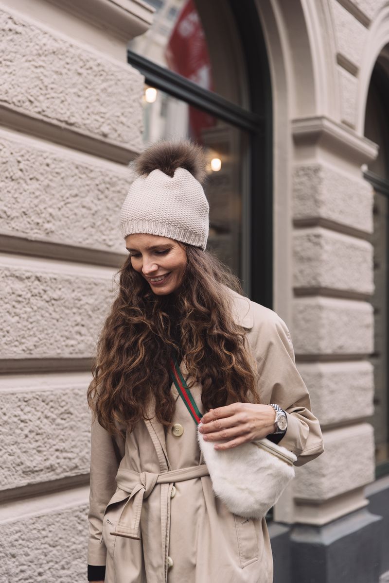 Stella Beanie | Wolle, Waschbär Beige/Mocca