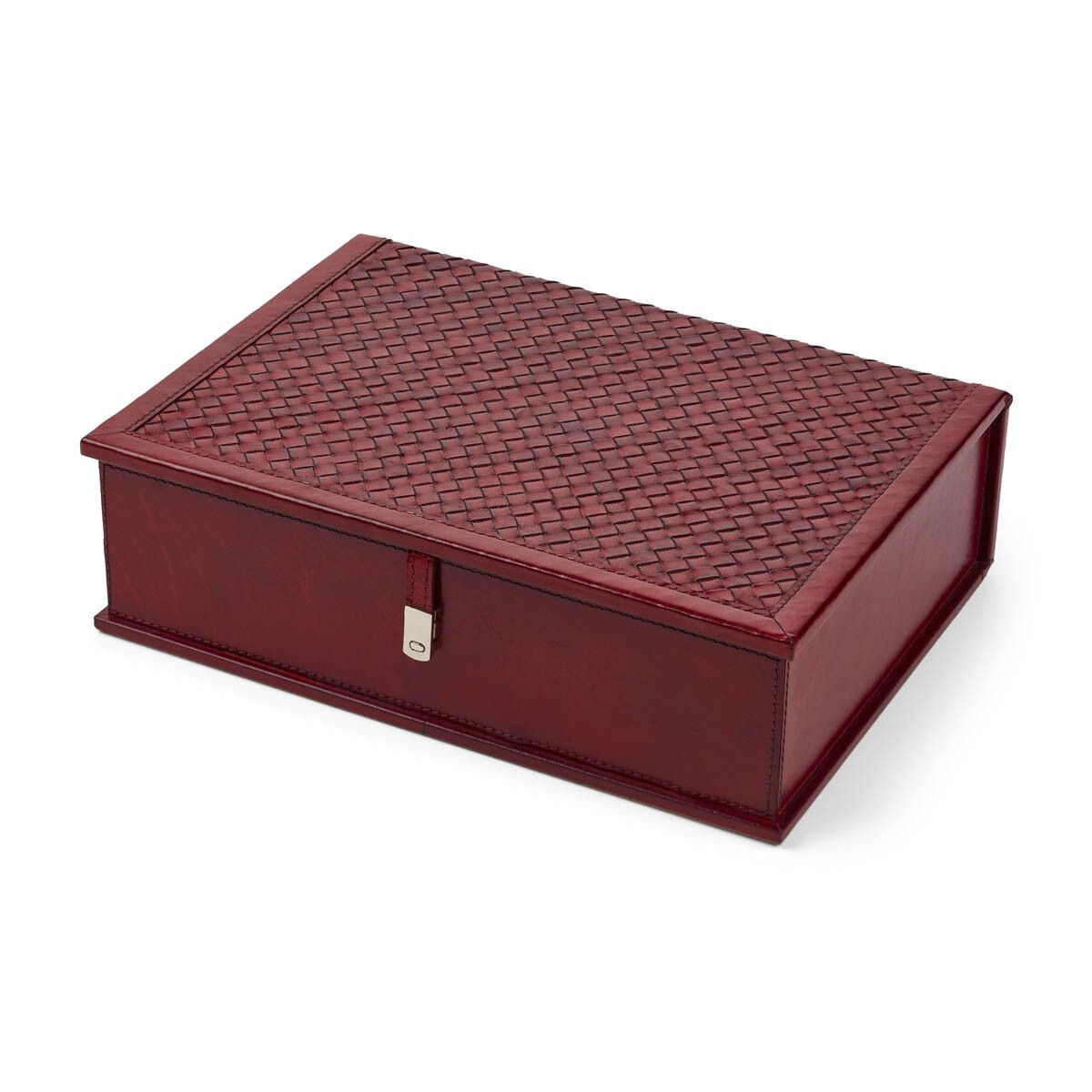 Box aus Kalbsleder | 37x27x11 cm Rot