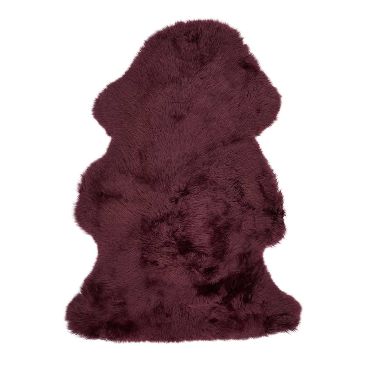 Lammfell | Langhaar | Neuseeland | 115x60 cm Aubergine