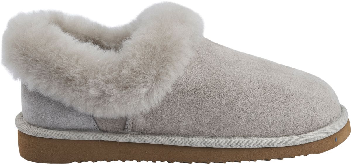 Hard Sole Slipper | Wildleder, Lammwolle Hellgrau