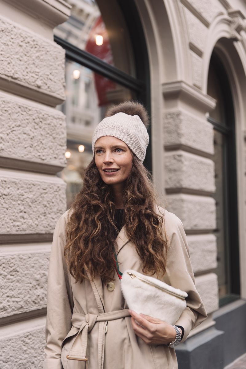 Stella Beanie | Wolle, Waschbär Beige/Mocca