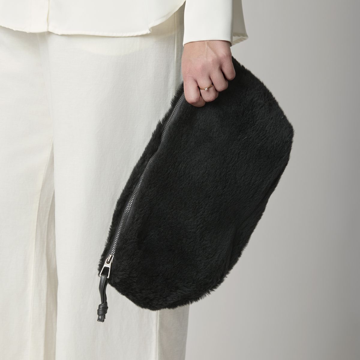 Maxi Havana Clutch | Lammwolle Beige