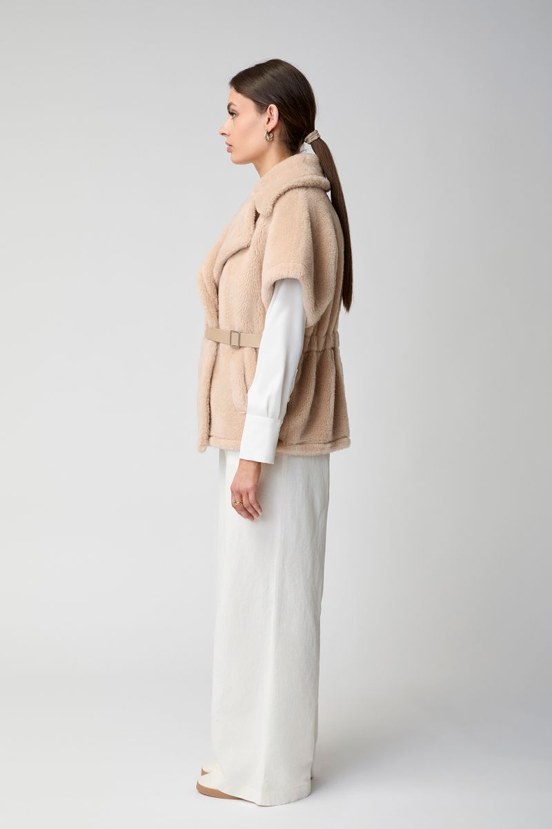 Elvira Poncho | Lammwolle Taupe
