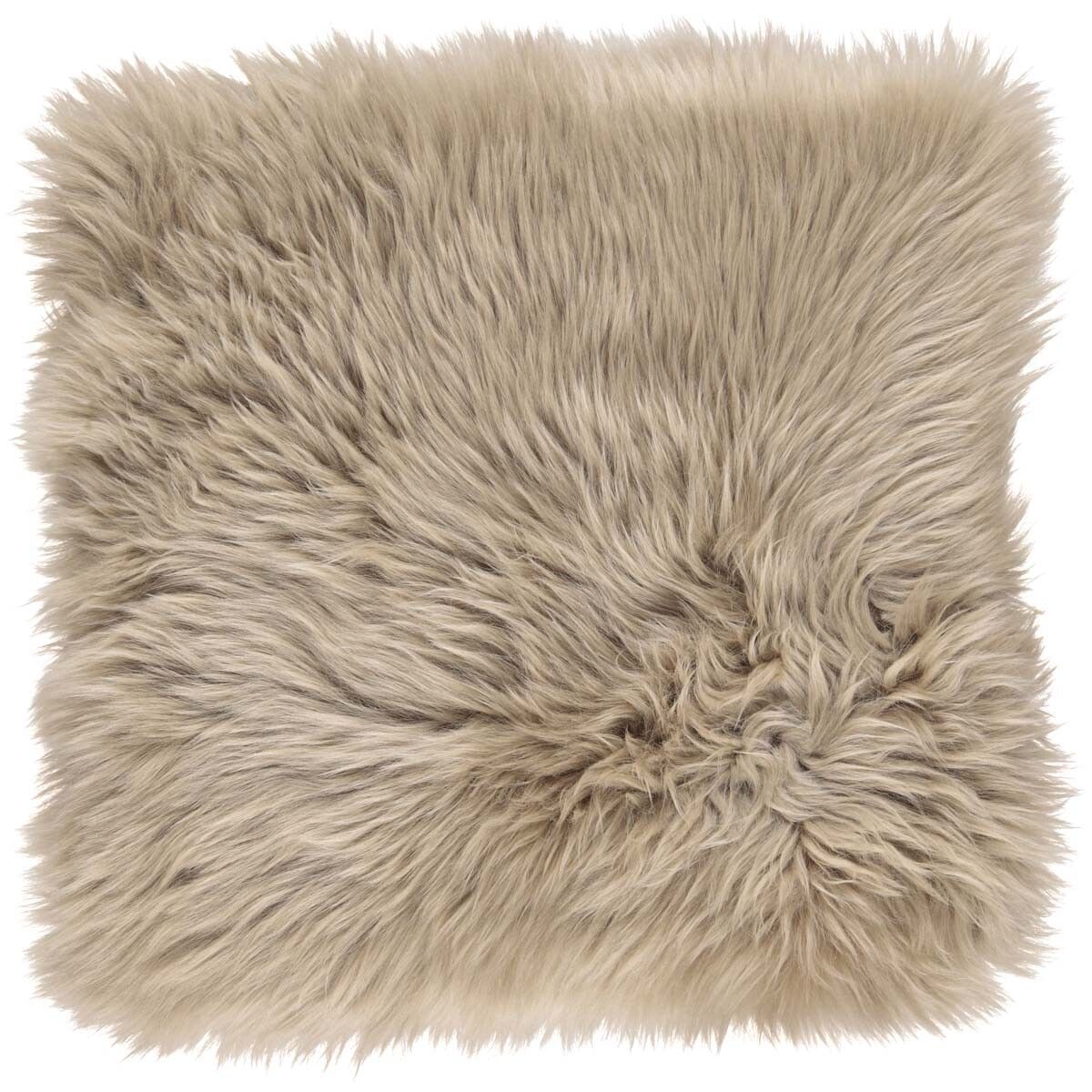 Lammfell Stuhlauflage | Langhaar | Neuseeland | 37x37 cm Taupe