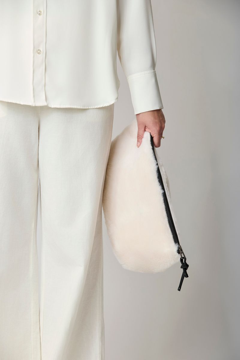 Maxi Havana Clutch | Lammwolle Weiß