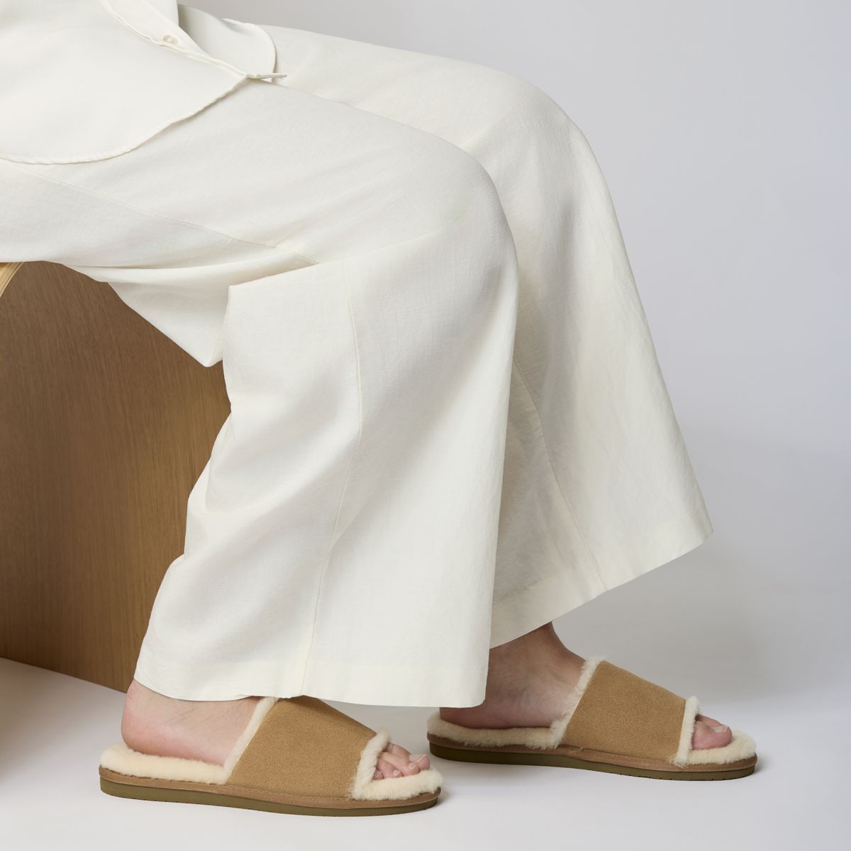 Classic Slipper | Wildleder, Lammfell Kastanie