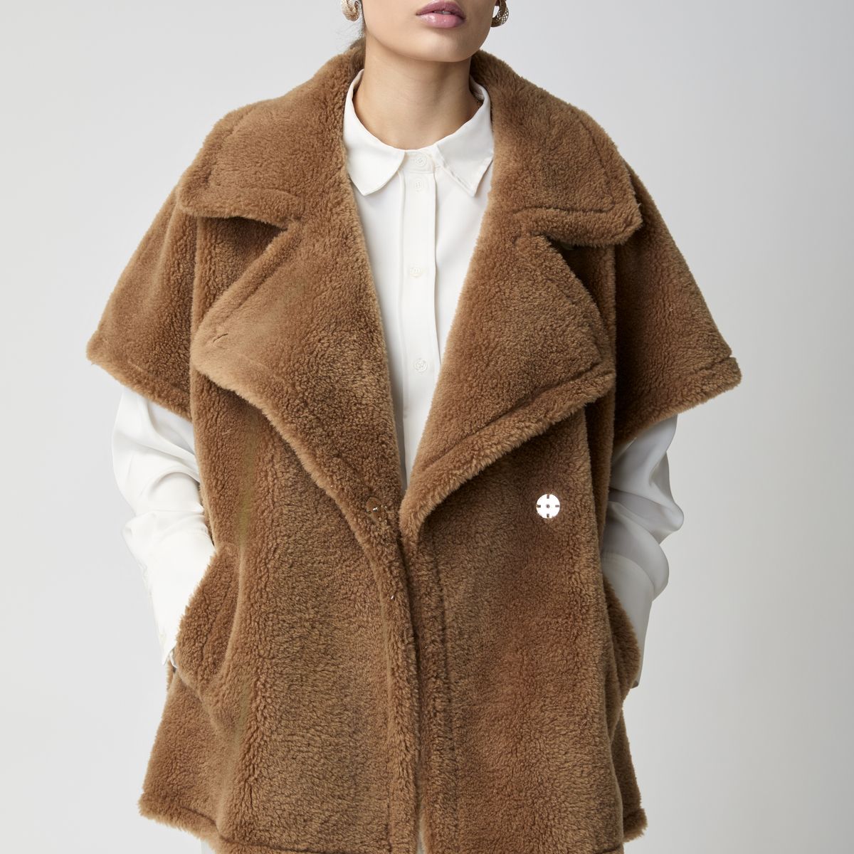 Antonella Poncho | Lammwolle Beige