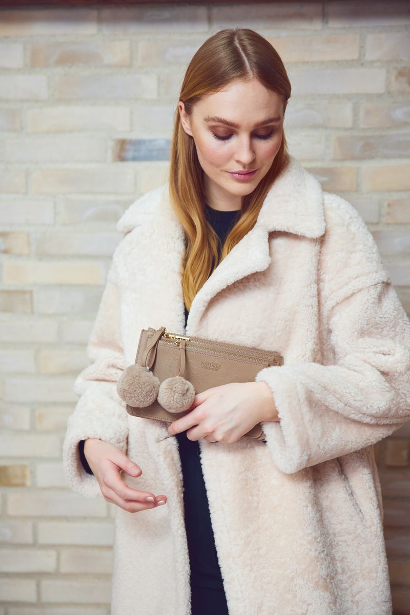 Camilla 3-in-1 Clutch | Lammleder Beige