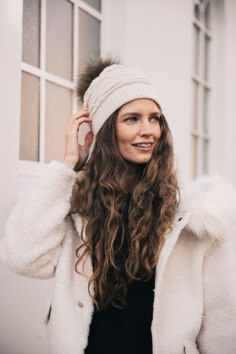 Sidse Beanie | Wolle, Waschbär Beige/Mocca