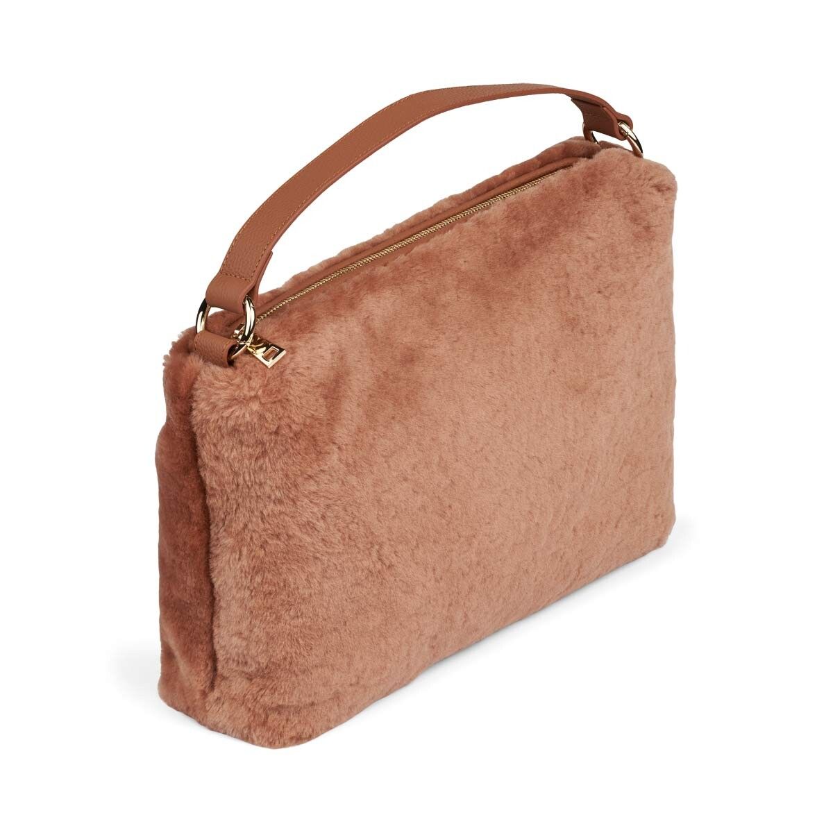 Olivia Maxi Tasche | Lammwolle Leder Braun