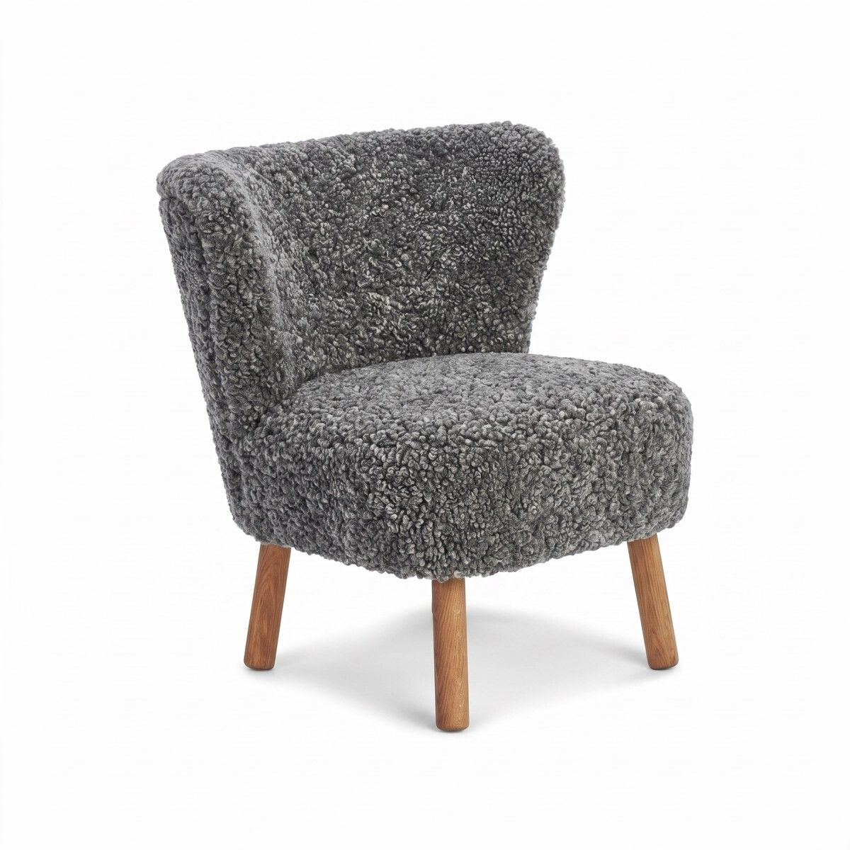 Emily Loungesessel | Kurzhaar | Design Möbel Grafit