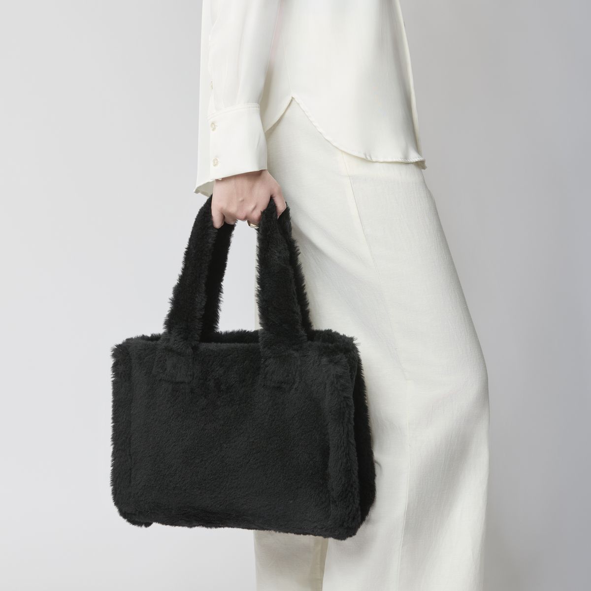 Mini Glory Shopper | Lammwolle Beige