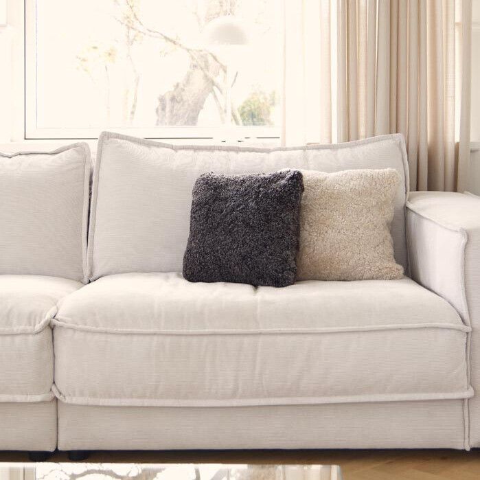 Lammfellkissen | Kurzhaar | Neuseeland | Doppelseitig | 40x40 & 56x56 cm Anthrazit